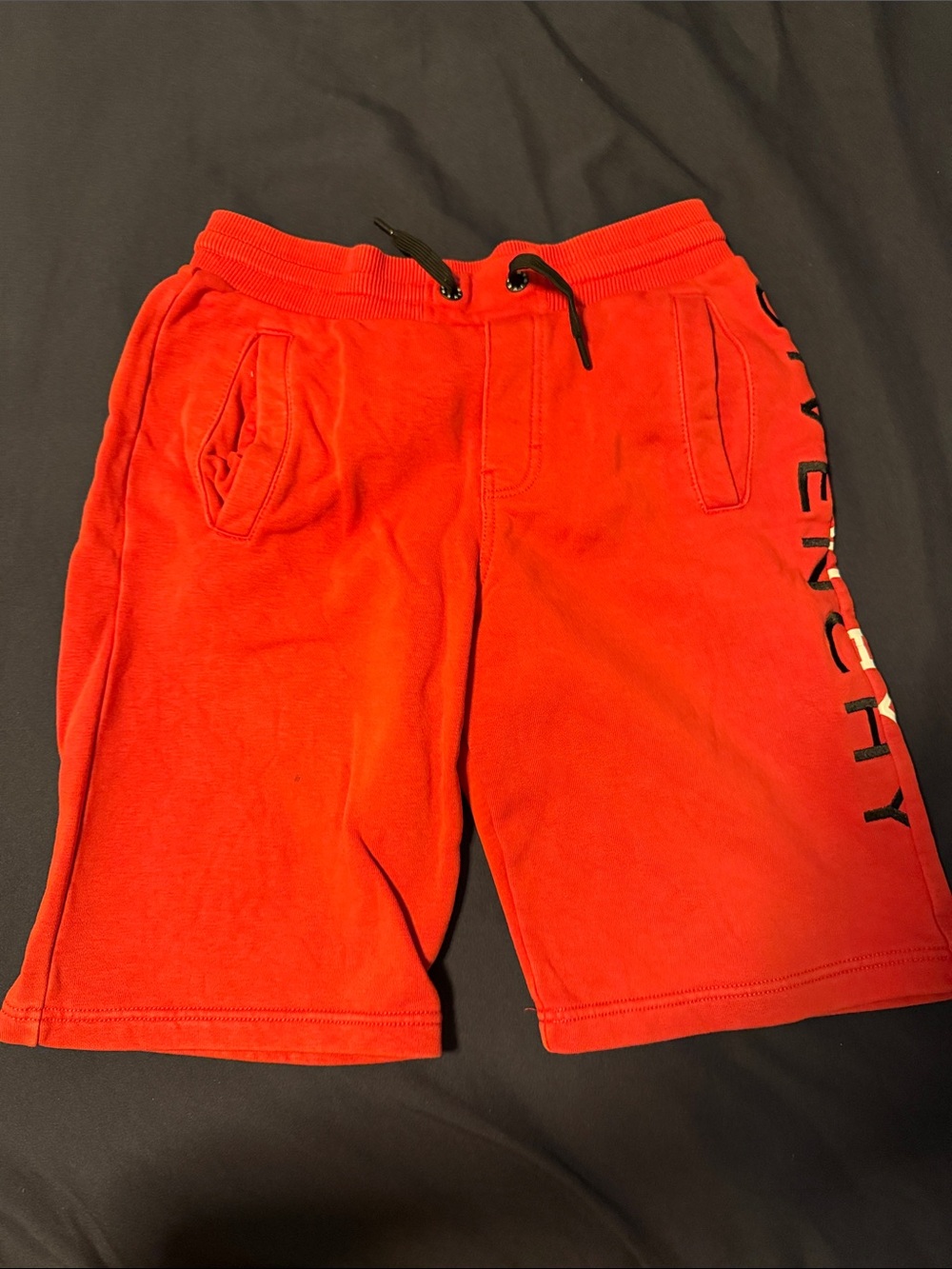 Givenchy Red Logo-Print Athletic Shorts